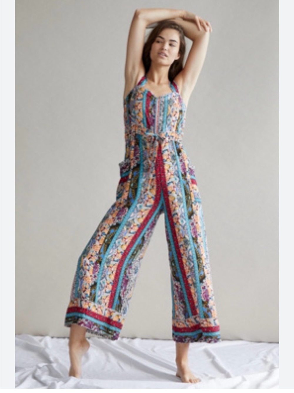 Anthropologie Multi-colored Sleeveless Jumpsuit